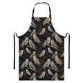 Night Owl Pattern Print Bib Apron With Pocket