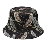 Night Owl Pattern Print Bucket Hat
