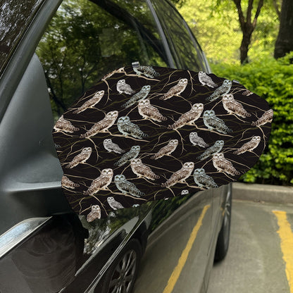 Night Owl Pattern Print Car Side Mirror Covers