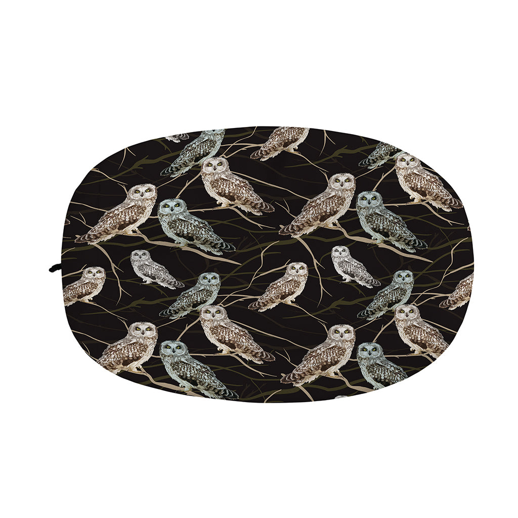 Night Owl Pattern Print Car Side Mirror Covers