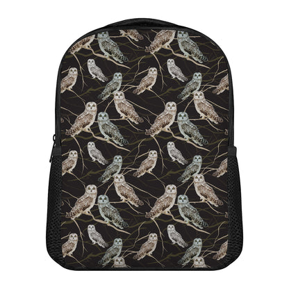 Night Owl Pattern Print Casual Backpack