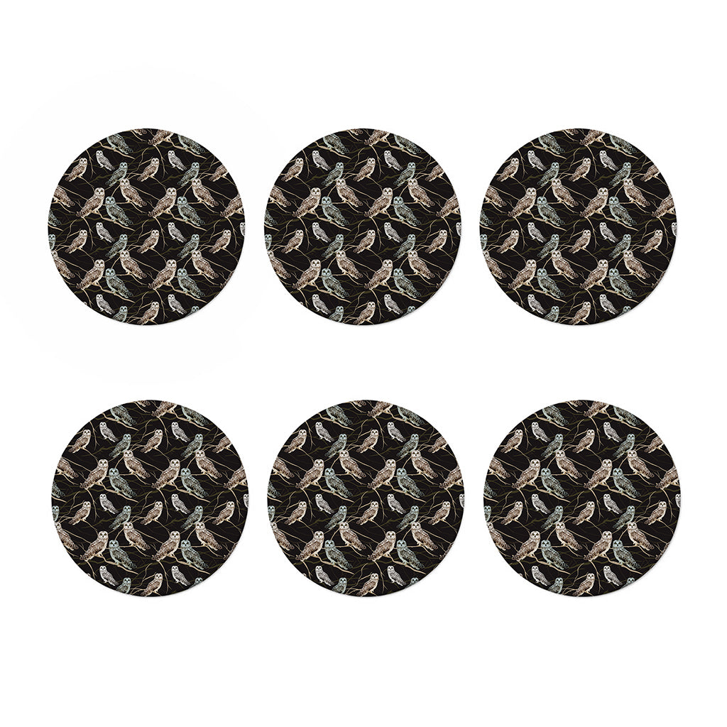 Night Owl Pattern Print Coaster Set