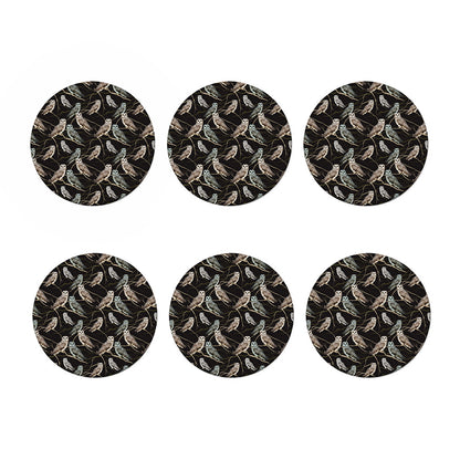 Night Owl Pattern Print Coaster Set