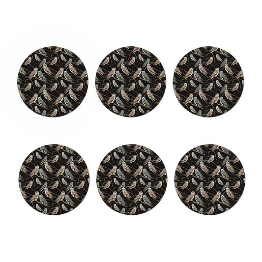 Night Owl Pattern Print Coaster Set