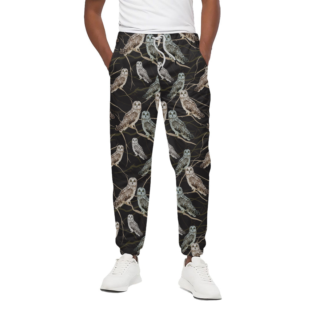 Night Owl Pattern Print Cotton Pants