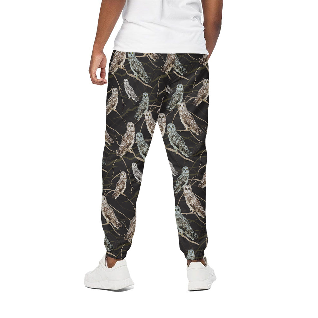 Night Owl Pattern Print Cotton Pants