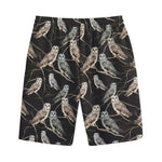 Night Owl Pattern Print Cotton Shorts