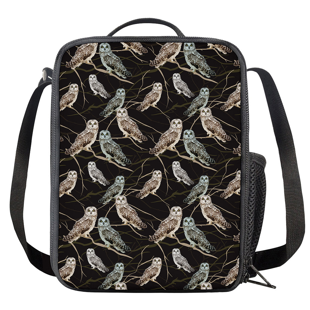 Night Owl Pattern Print Crossbody Lunch Bag