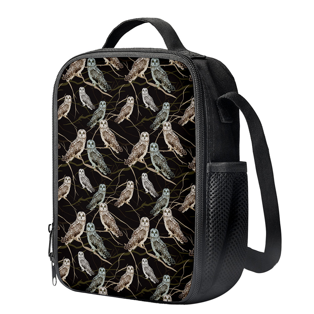 Night Owl Pattern Print Crossbody Lunch Bag