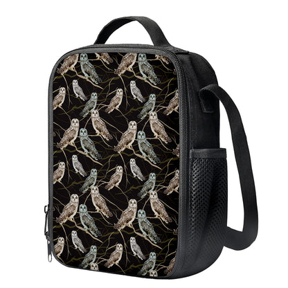 Night Owl Pattern Print Crossbody Lunch Bag