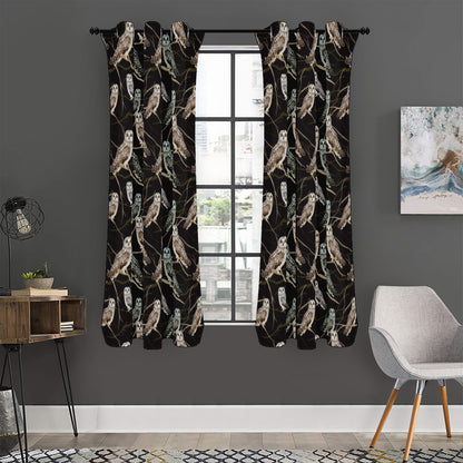 Night Owl Pattern Print Curtain