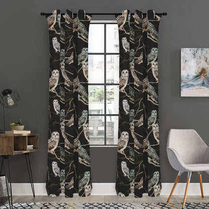 Night Owl Pattern Print Curtain