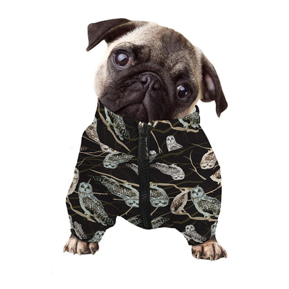 Night Owl Pattern Print Dog Zip Up Jacket