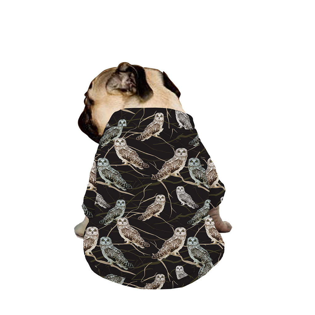 Night Owl Pattern Print Dog Zip Up Jacket