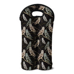 Night Owl Pattern Print Double Neoprene Wine Tote