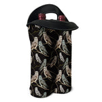 Night Owl Pattern Print Double Neoprene Wine Tote