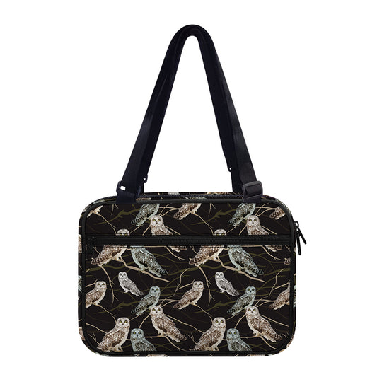 Night Owl Pattern Print Double Strap Bible Bag