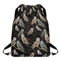 Night Owl Pattern Print Drawstring Backpack