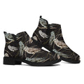 Night Owl Pattern Print Flat Ankle Boots