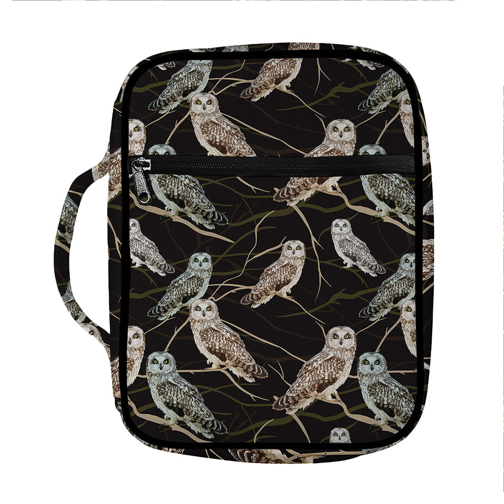 Night Owl Pattern Print Front Pocket Bible Bag