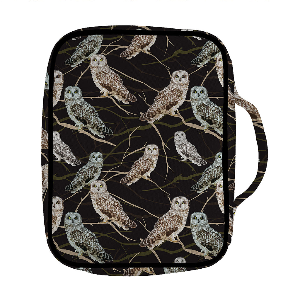 Night Owl Pattern Print Front Pocket Bible Bag