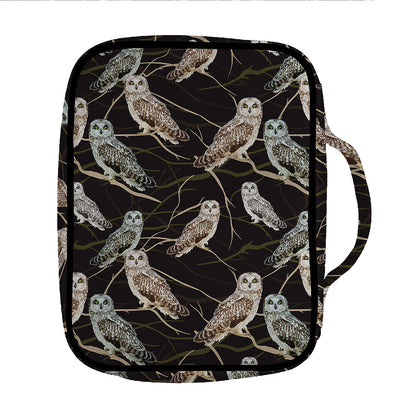 Night Owl Pattern Print Front Pocket Bible Bag