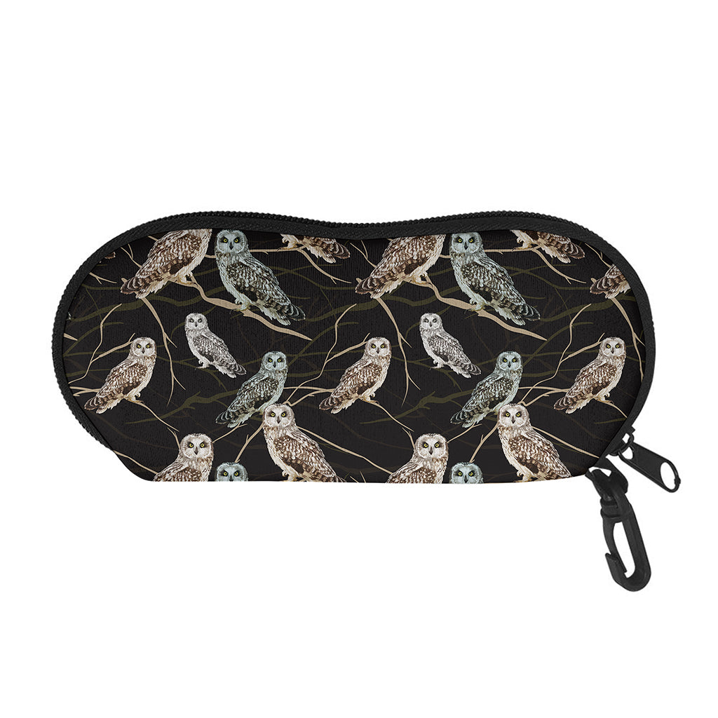 Night Owl Pattern Print Glasses Case