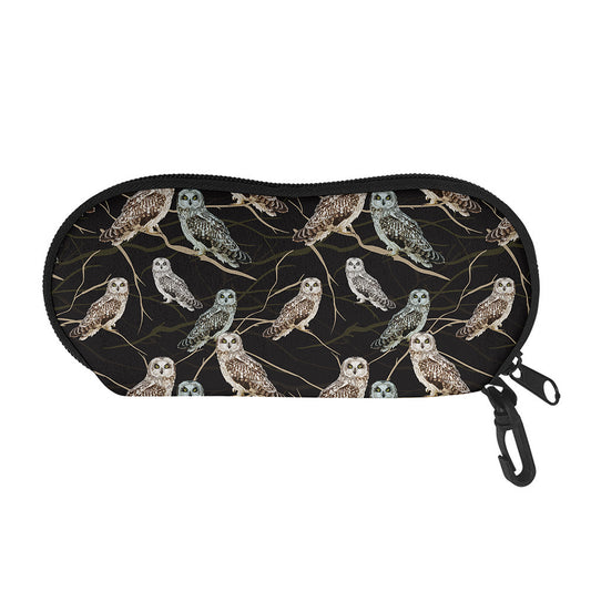 Night Owl Pattern Print Glasses Case