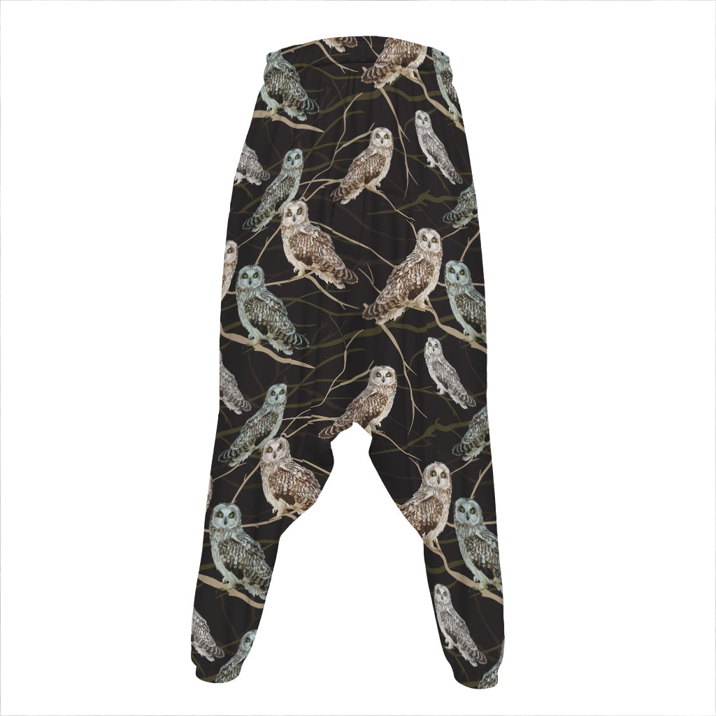 Night Owl Pattern Print Hammer Pants