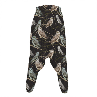 Night Owl Pattern Print Hammer Pants