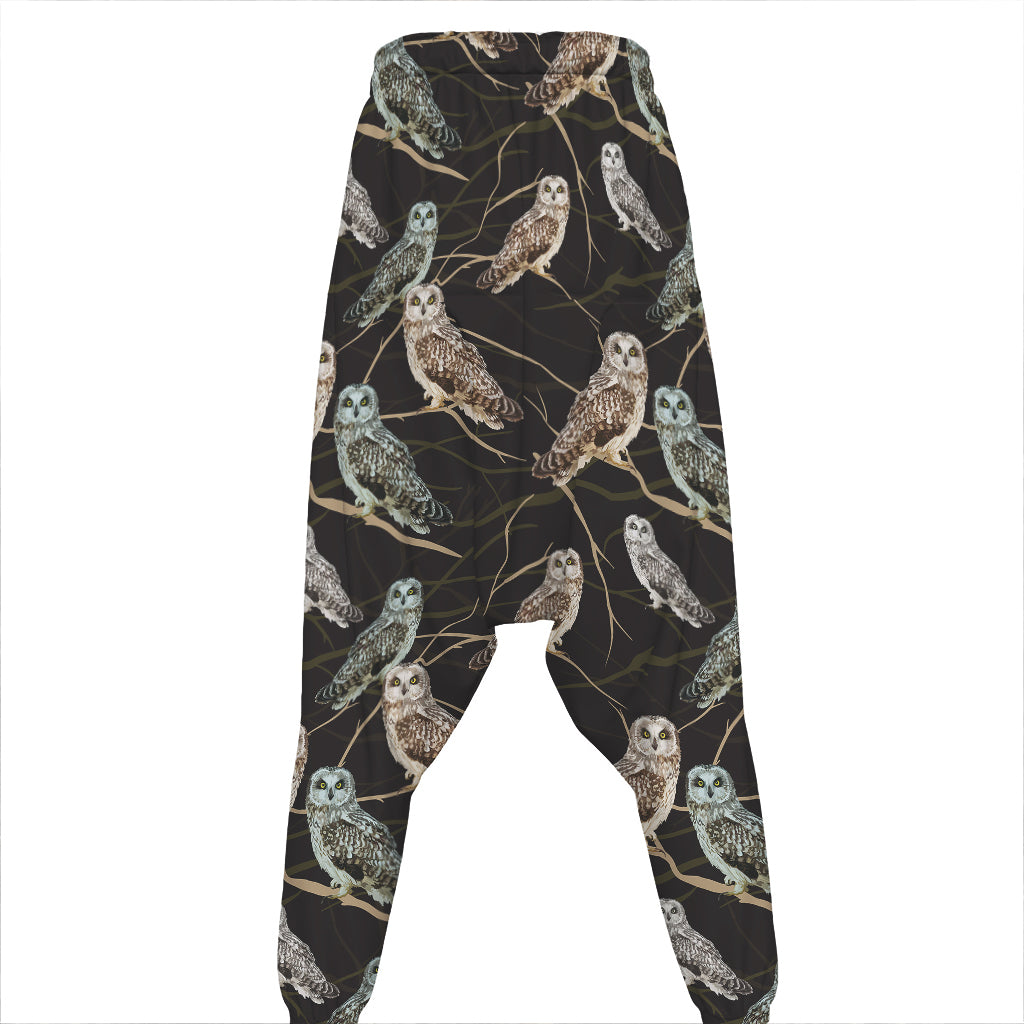 Night Owl Pattern Print Hammer Pants