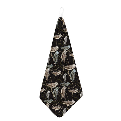 Night Owl Pattern Print Hand Towel