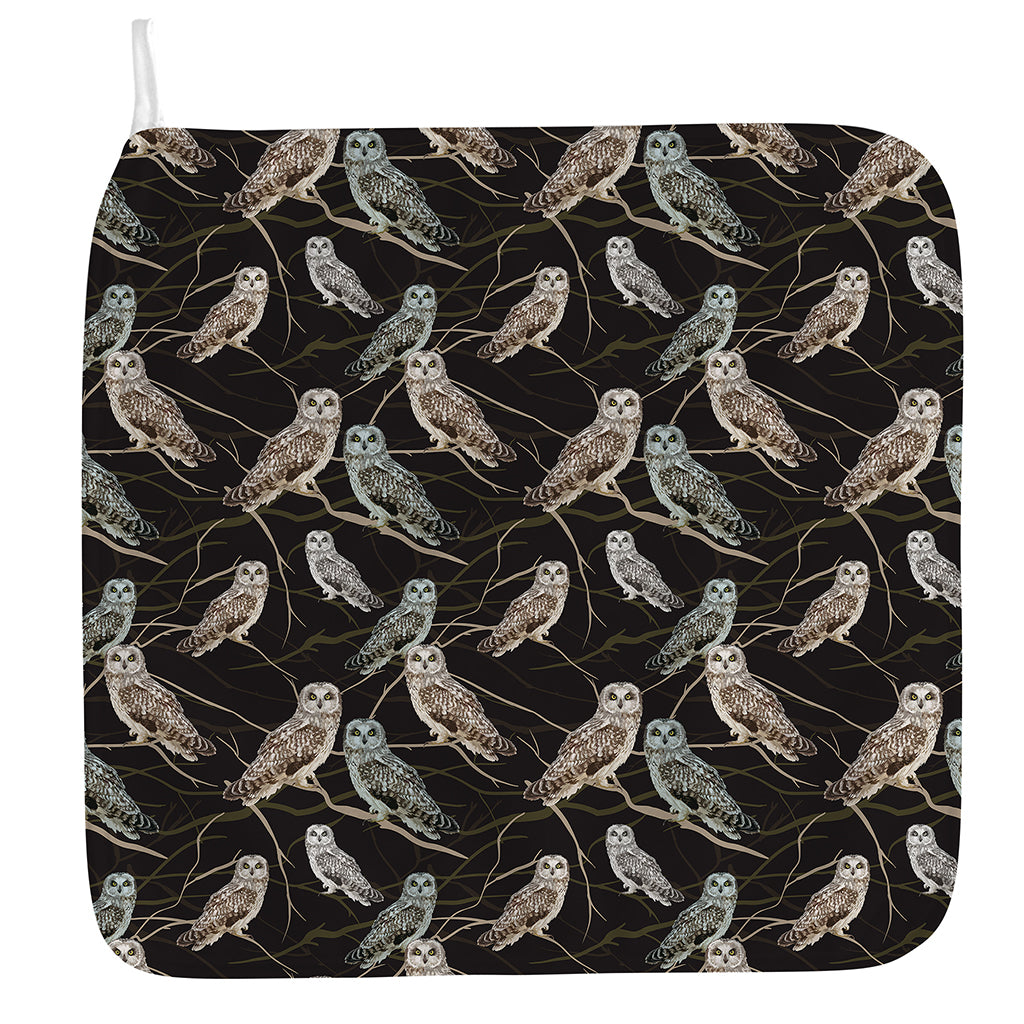 Night Owl Pattern Print Hand Towel