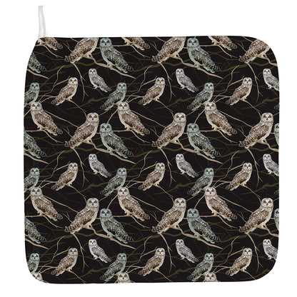 Night Owl Pattern Print Hand Towel