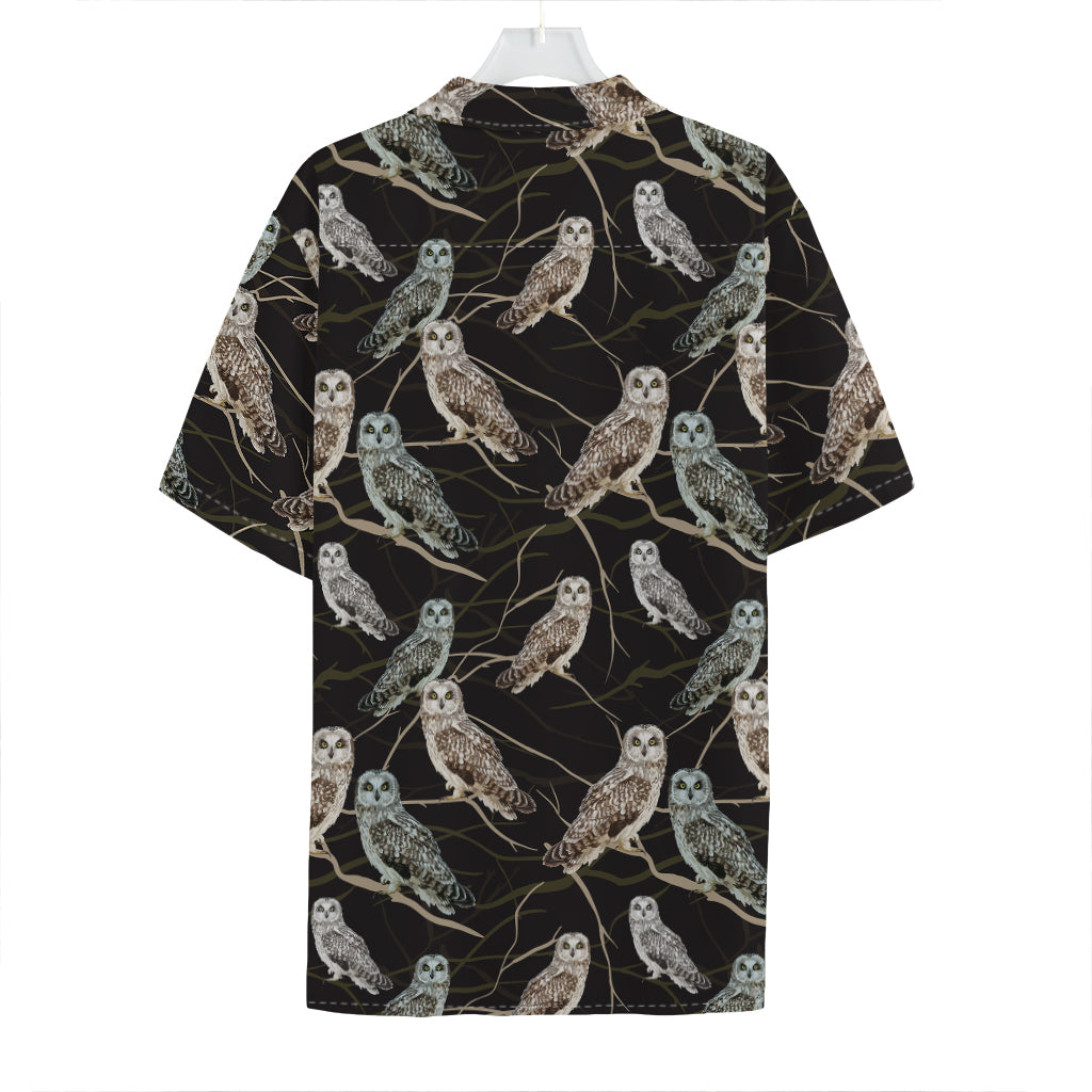 Night Owl Pattern Print Hawaiian Shirt