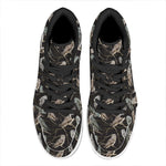 Night Owl Pattern Print High Top Leather Sneakers