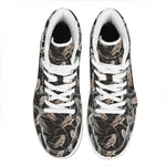 Night Owl Pattern Print High Top Leather Sneakers