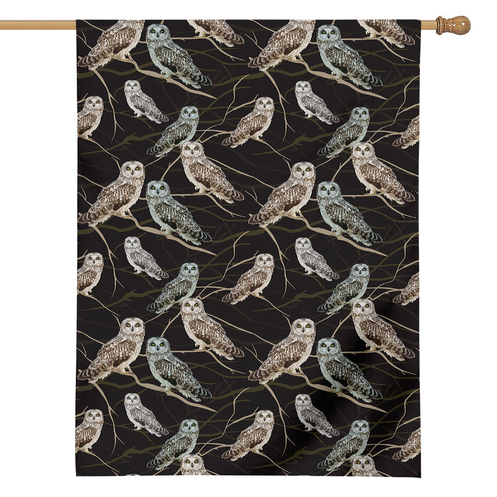 Night Owl Pattern Print House Flag