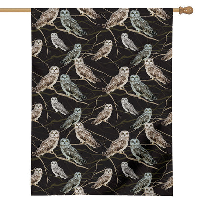 Night Owl Pattern Print House Flag