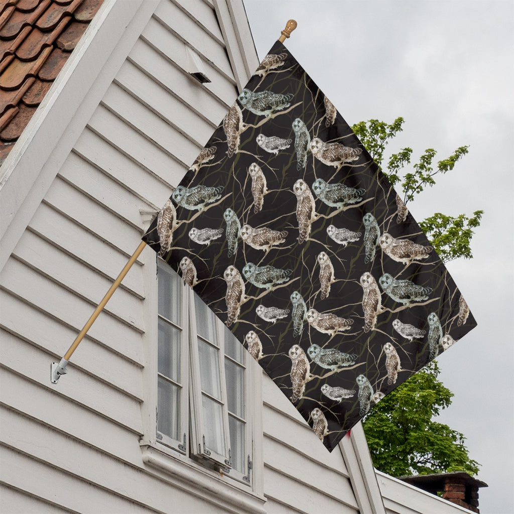 Night Owl Pattern Print House Flag