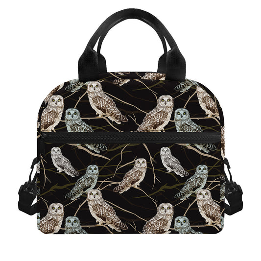 Night Owl Pattern Print Insulated Lunch Bag