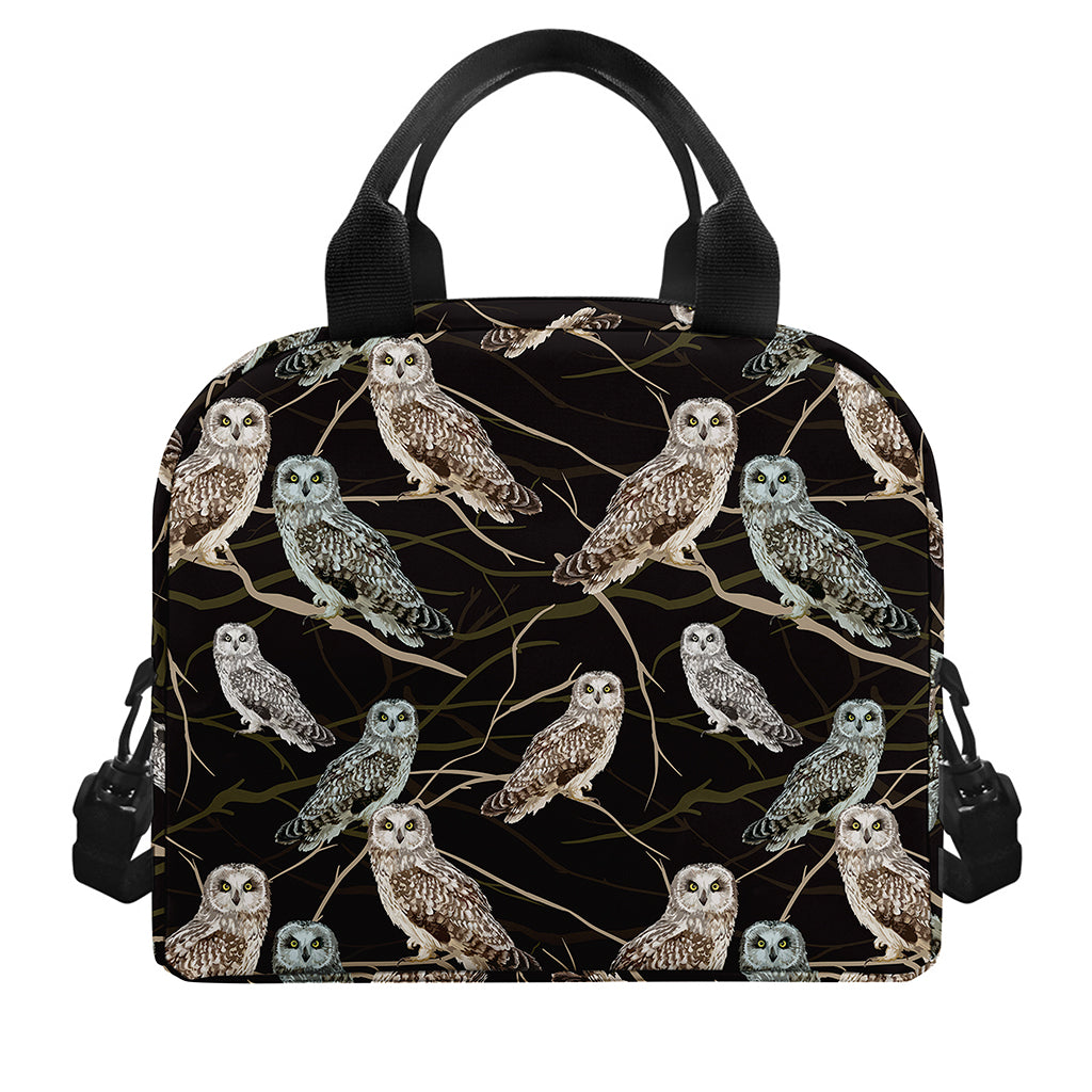 Night Owl Pattern Print Insulated Lunch Bag