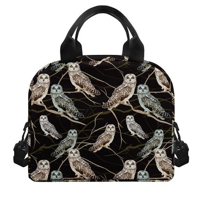 Night Owl Pattern Print Insulated Lunch Bag