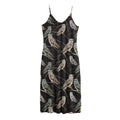 Night Owl Pattern Print Jersey Midi Cami Dress