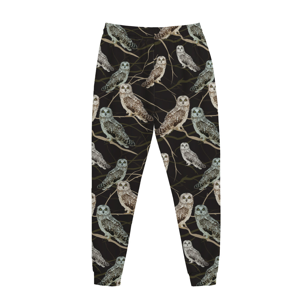 Night Owl Pattern Print Jogger Pants