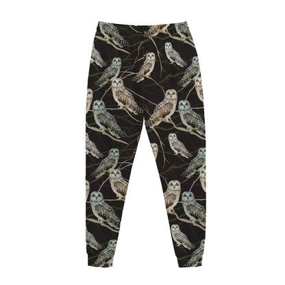 Night Owl Pattern Print Jogger Pants