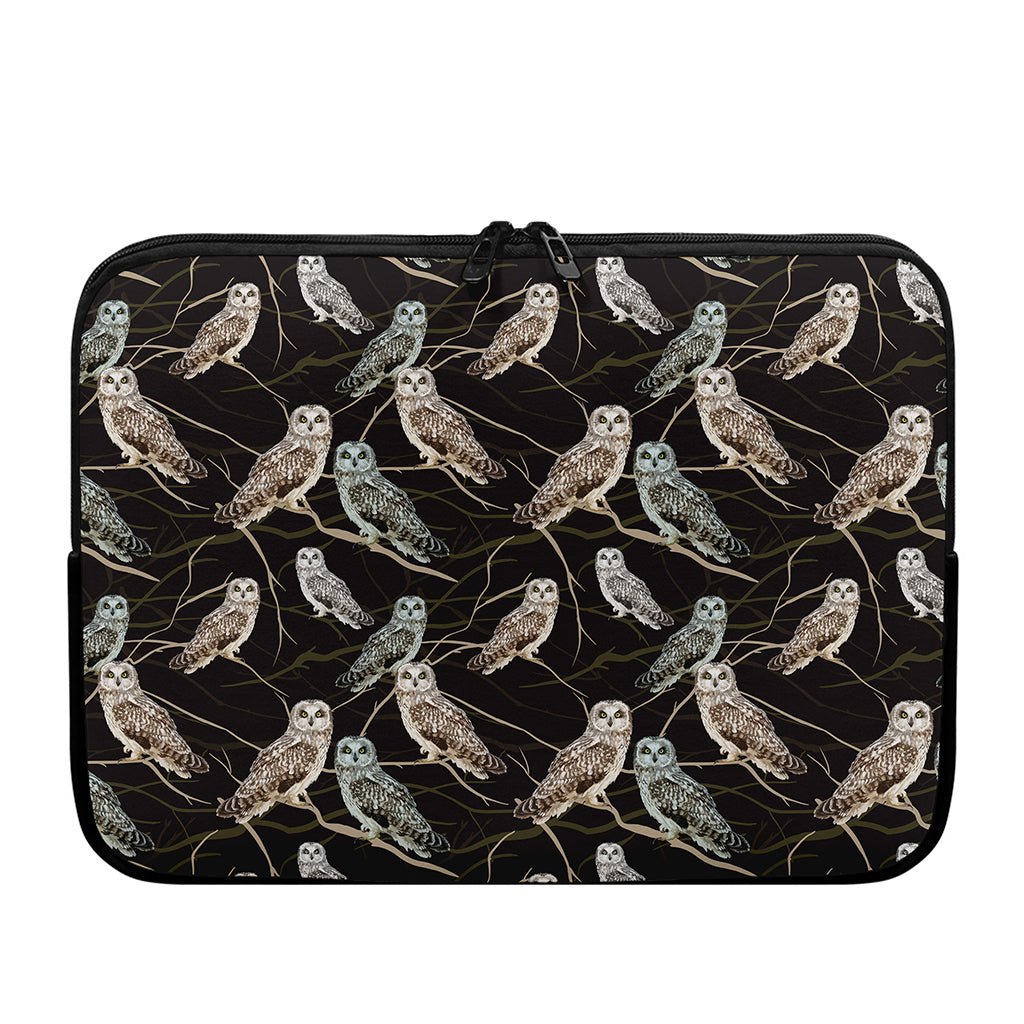 Night Owl Pattern Print Laptop Sleeve