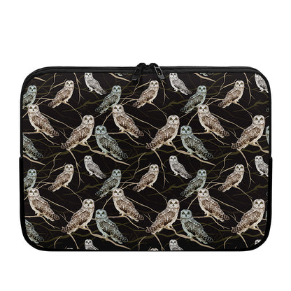 Night Owl Pattern Print Laptop Sleeve