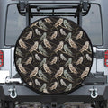 Night Owl Pattern Print Leather Spare Tire Cover