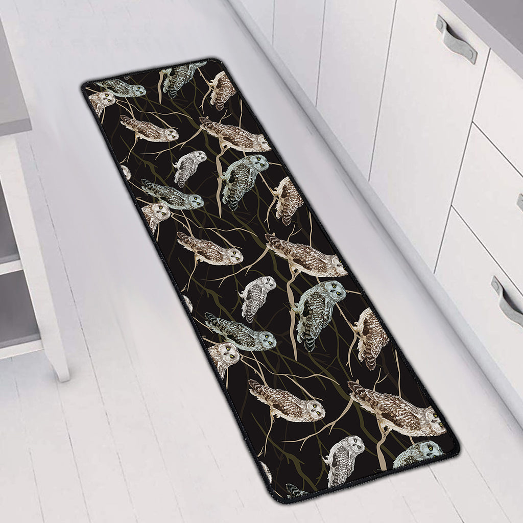 Night Owl Pattern Print Long Kitchen Mat